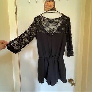 Black shorts jumpsuit